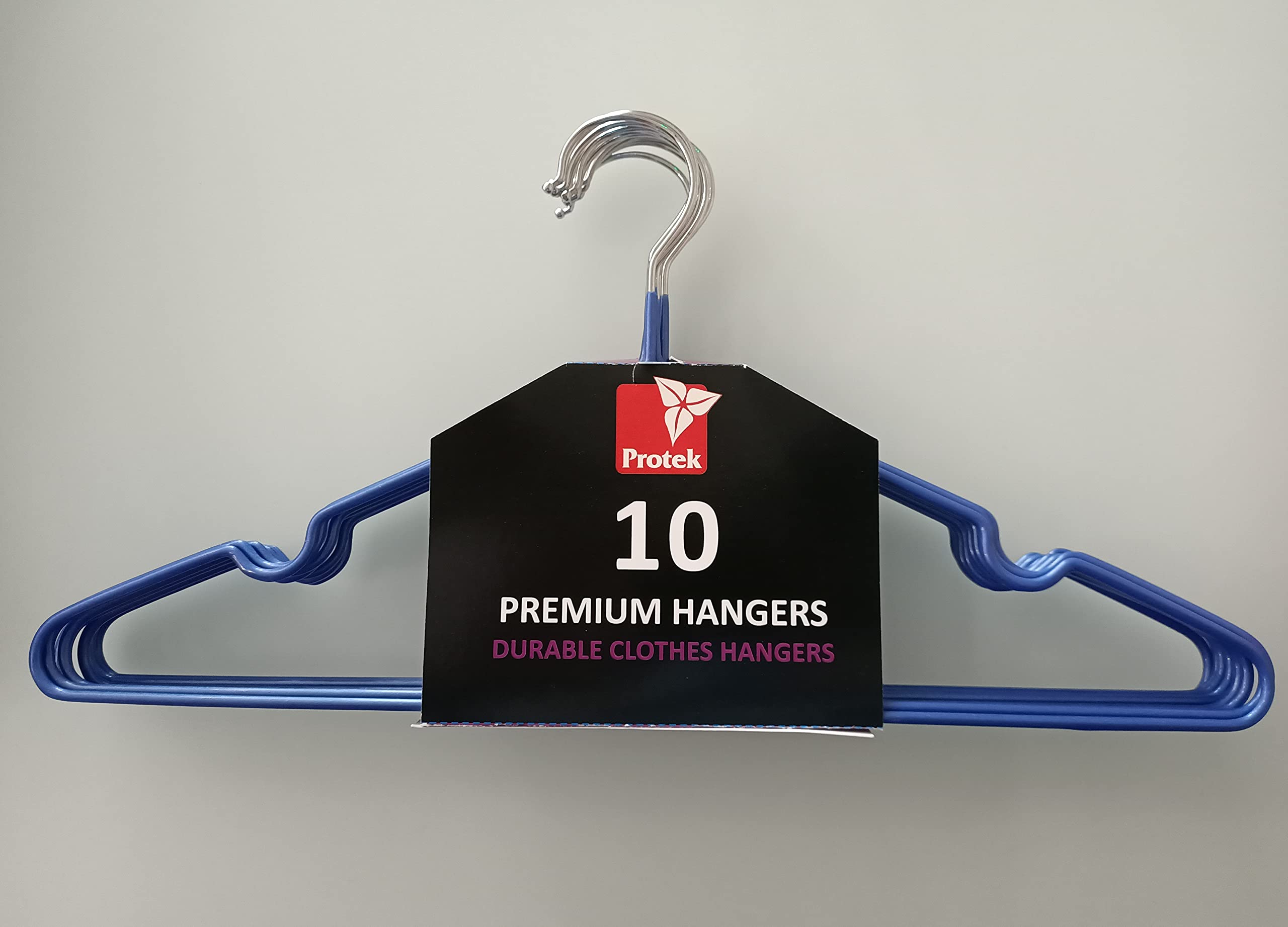 Le Protek PVC Coated Premium Hangers, Non-Slip, Blue Color (Pack of 10)
