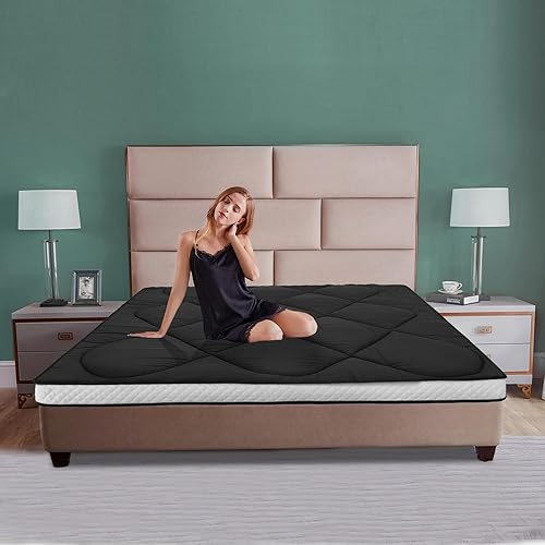 Miniatura 6 de LILYPELLE Colchón japonés de suelo futón, tamaño Queen de 60 x 80 pulgadas, colchones plegables, colchones enrollables, tapete para dormir, tatami,