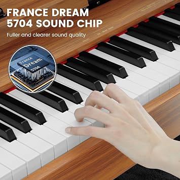88-Key Weighted Piano Keyboard, Hammer Action Piano with Bench