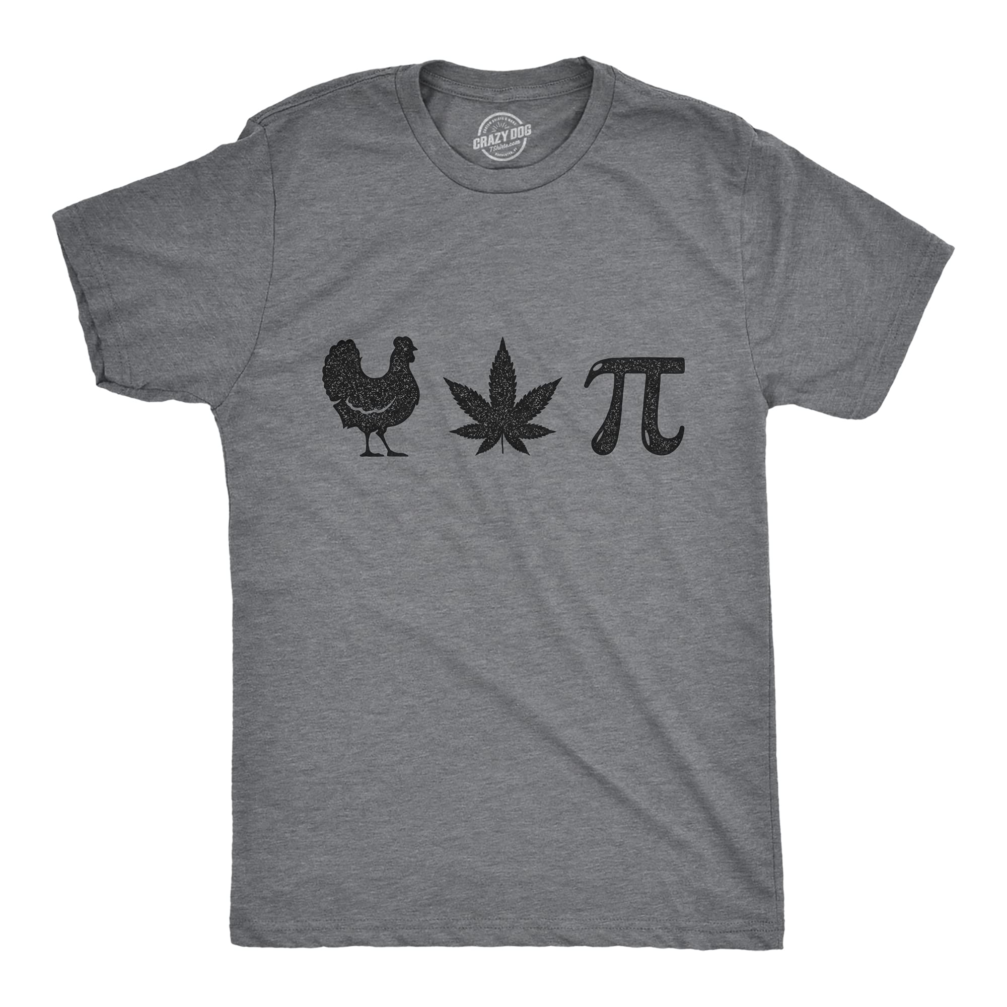 HAMERCOP Mens Chicken Pot Pi Tshirt Funny 420 Marijuana Math Sarcastic Graphic Tee 367