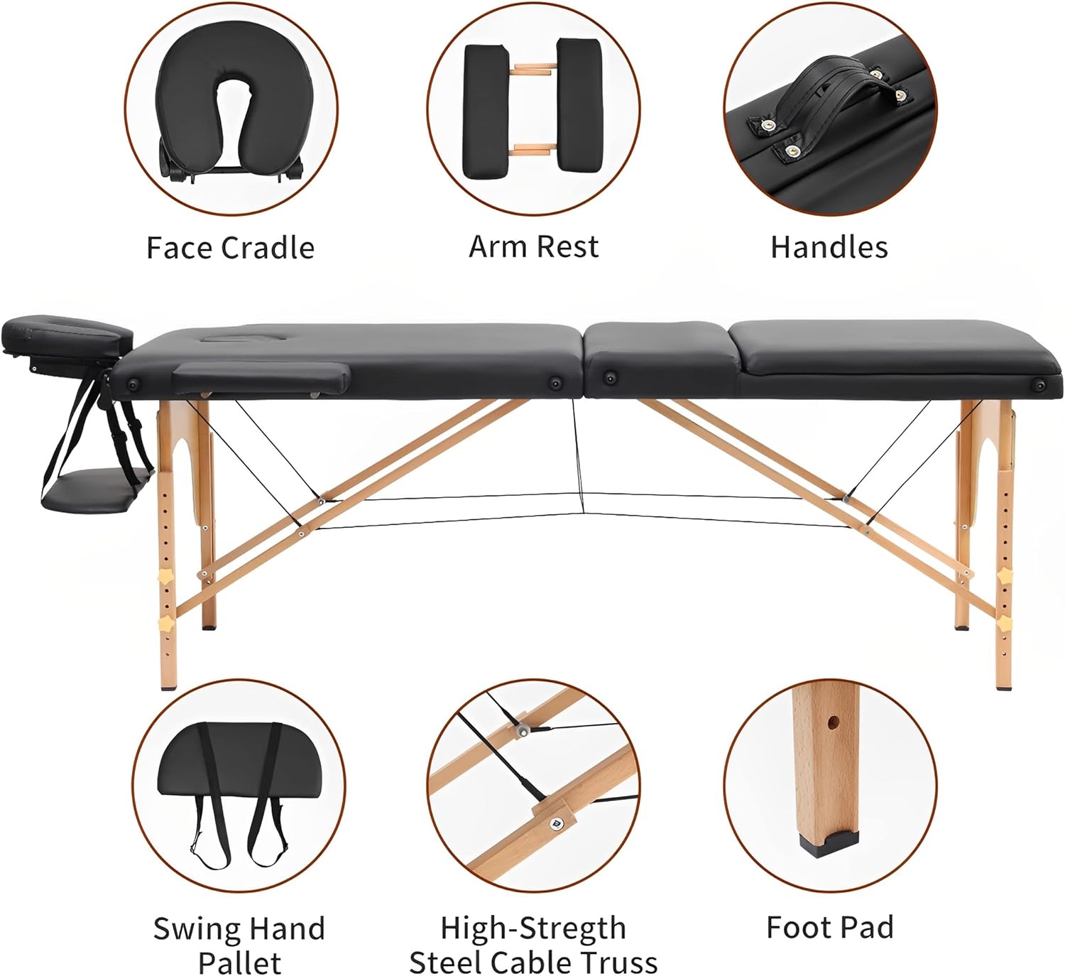 FlamingoCasa Massage Table Portable spa Bed Profesional Tattoo Physical Therapy Eyelash Folding Esthetician Wide Adjustable lash Camilla : Beauty & Personal Care