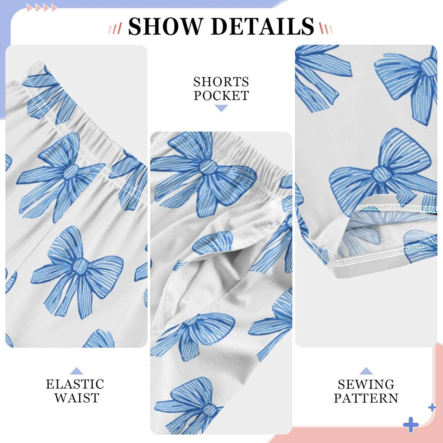 Pajama Bottoms, Cute Bows Pajamas Pant Sleep Long Pants Lounge Wear Elastic Waist Sleepwear Soft Pjs - Image 4