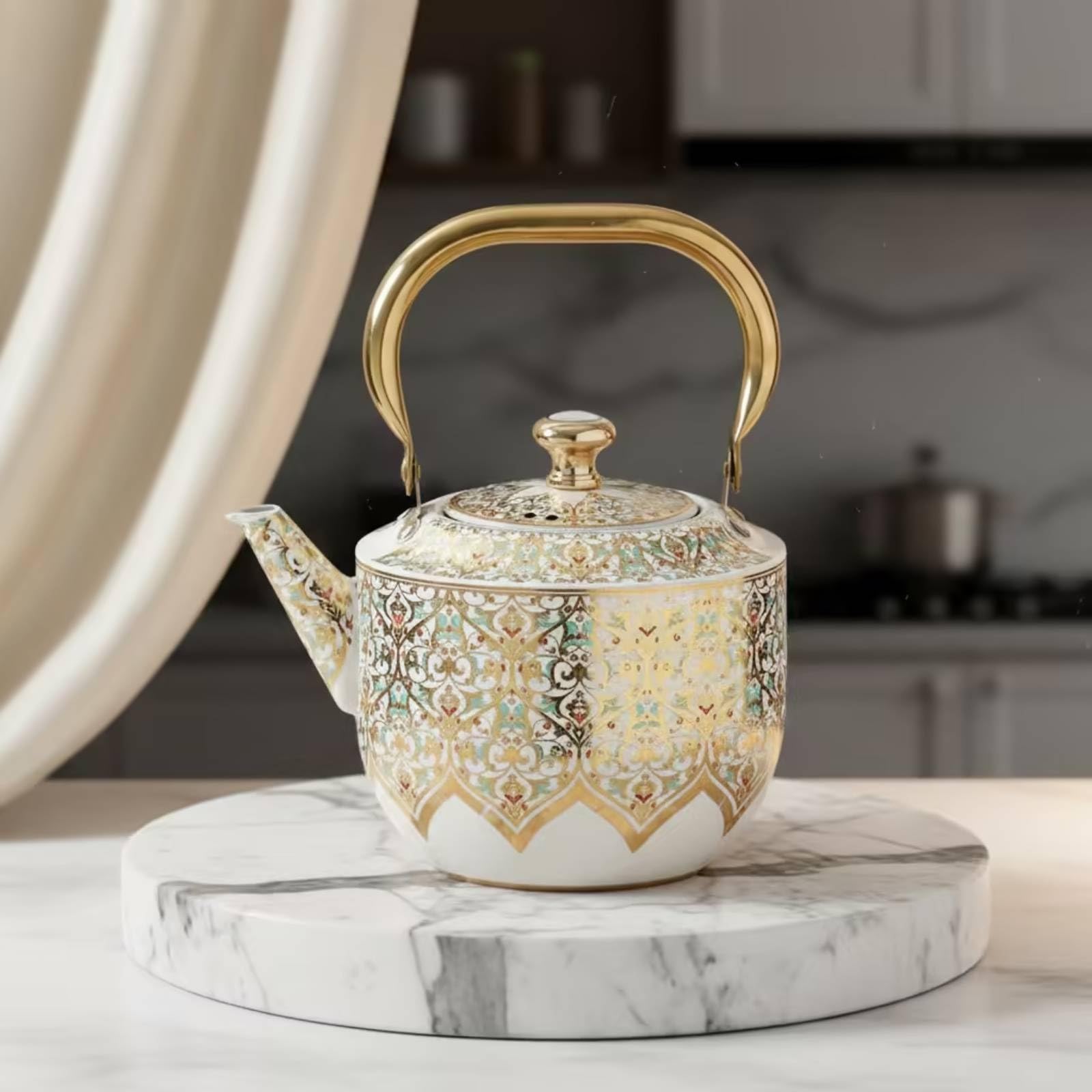 Sharplace Tetera de Acero Inoxidable Tetera Hervidor Jarra Olla con Mango Ergonómico y Vertido sin Goteo Calentamiento Uniforme en Placa Adecuada para Hogar Invitados Colección