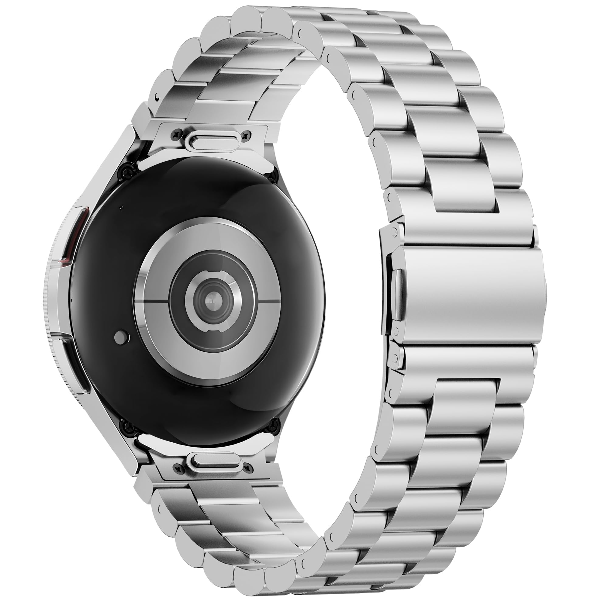 SUNDAREE One Click Cinturino Compatibile con Samsung Galaxy Watch 7/6 Classic 47MM/5 Pro/FE,No Gap Uomo Metallo Acciaio Orologio Cinturini Band per Watch 7/6/5/4 44MM 40MM 43MM 45MM 46MM 42MM,Argento