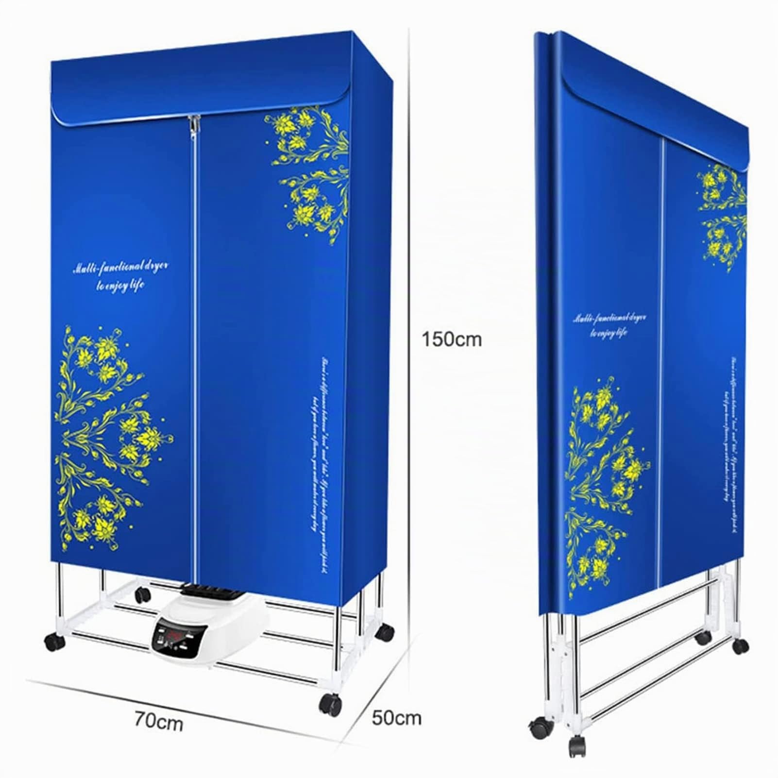 Asciugatrice Asciugabiancheria elettrico 1500W Grande capacità 20kg con telecomandoEfficiente dal punto di vista energetico Lavanderia interna bagnata Aria calda riscaldata asciugatura Rack Armadio