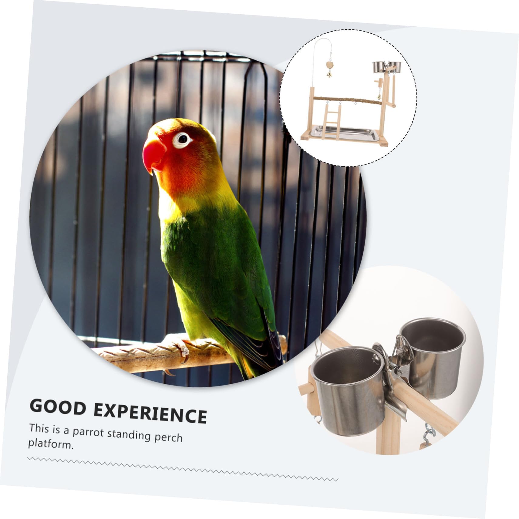 Yardwe Soporte De Madera para Pájaros Jaula para Pájaros Perchas Juguetes Duraderos