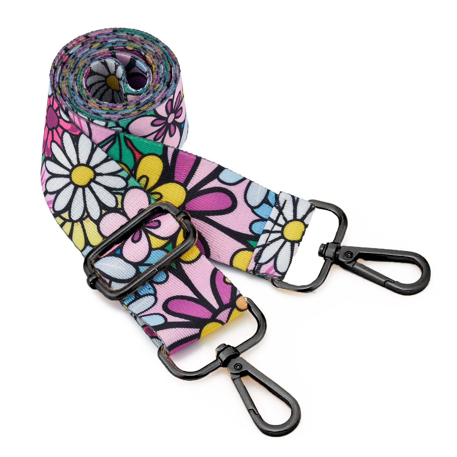 ZOOEASS Nickel Buckles Wide Shoulder Strap Adjustable Replacement Belt Gun Buckles Guitar Style Crossbody Bag Strap