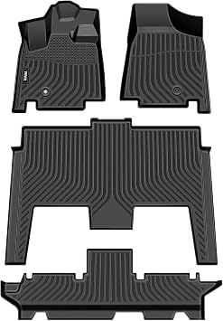 VIWIK Floor Mats for Dodge Grand Caravan 7 Seat 2011-2020/2008-2016 Town & Country Stown Go Only All Weather Floor Liners Accessories TPE Custom Floor Mats 1st & 2nd 3rd Row Black