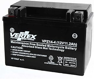Vertex VP14-4 Sealed AGM Motorcycle/Powersport Battery, 12V, 12Ah, CCA (-18) 200, Replaces: CTX14-BS, YTX14-BS Perfect battery for Motorcycle, ATV's, Personal Watercraft and Snowmobiles