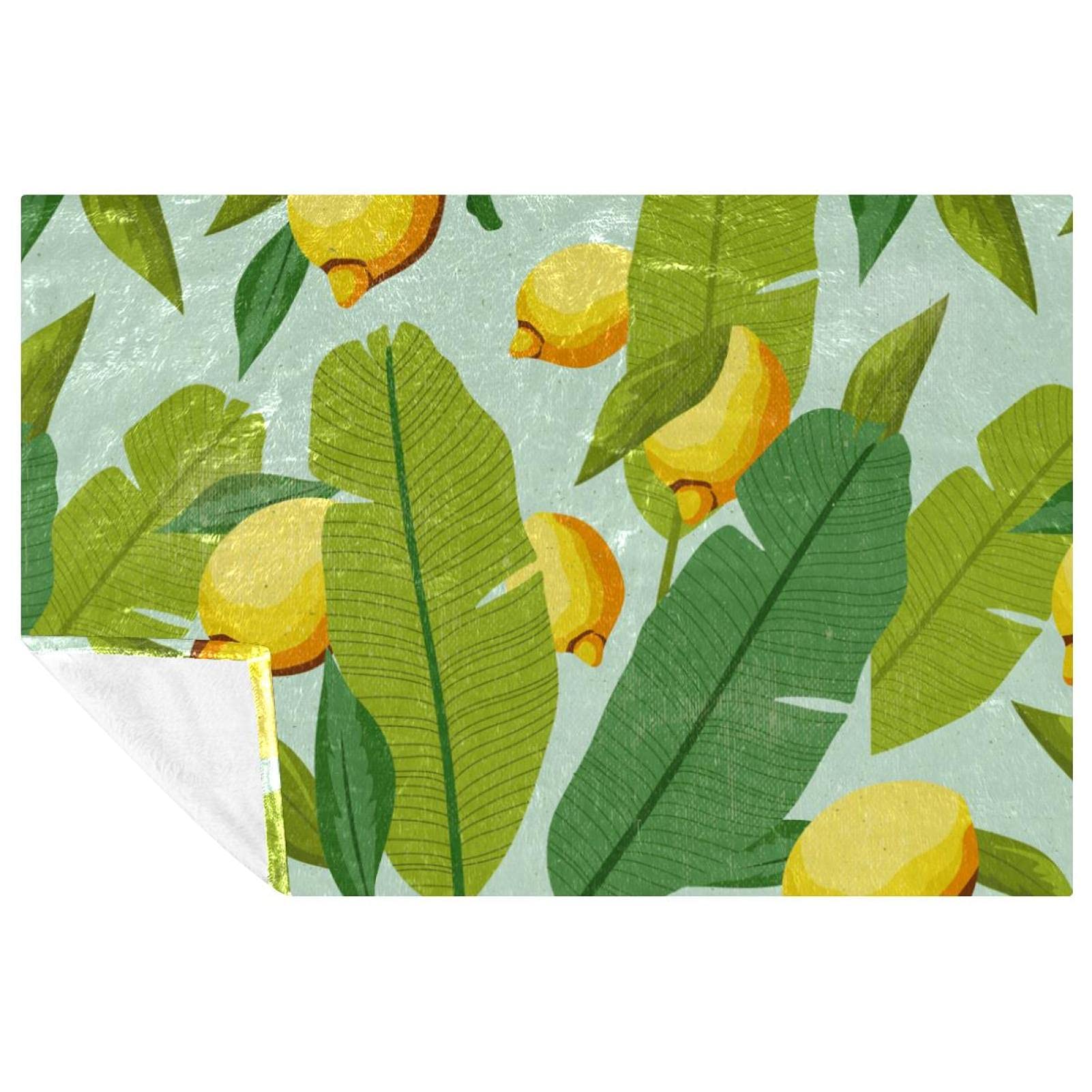 Couverture lit et canapé douce chaude motif palmier plaid 150x100 cm