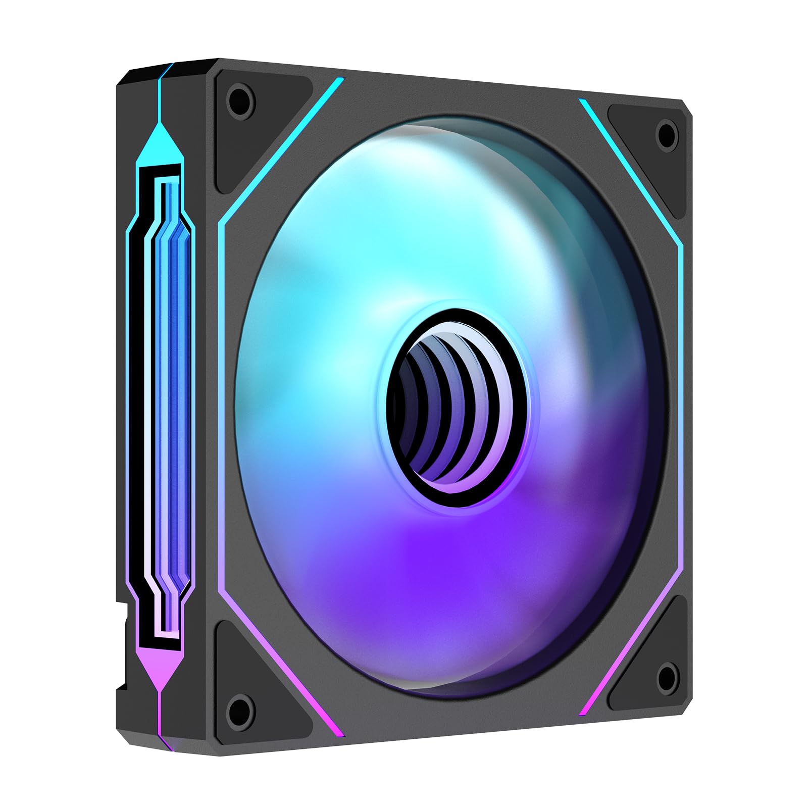 TZMRIT Prism 4 Pro RGB Lüfter 120mm Schwarz,5V 3PIN Motherboard Synchronisierbarer 4PIN Spiegel PWM ARGB PC Gehäuse Lüfter (Black, Forward-1PC)