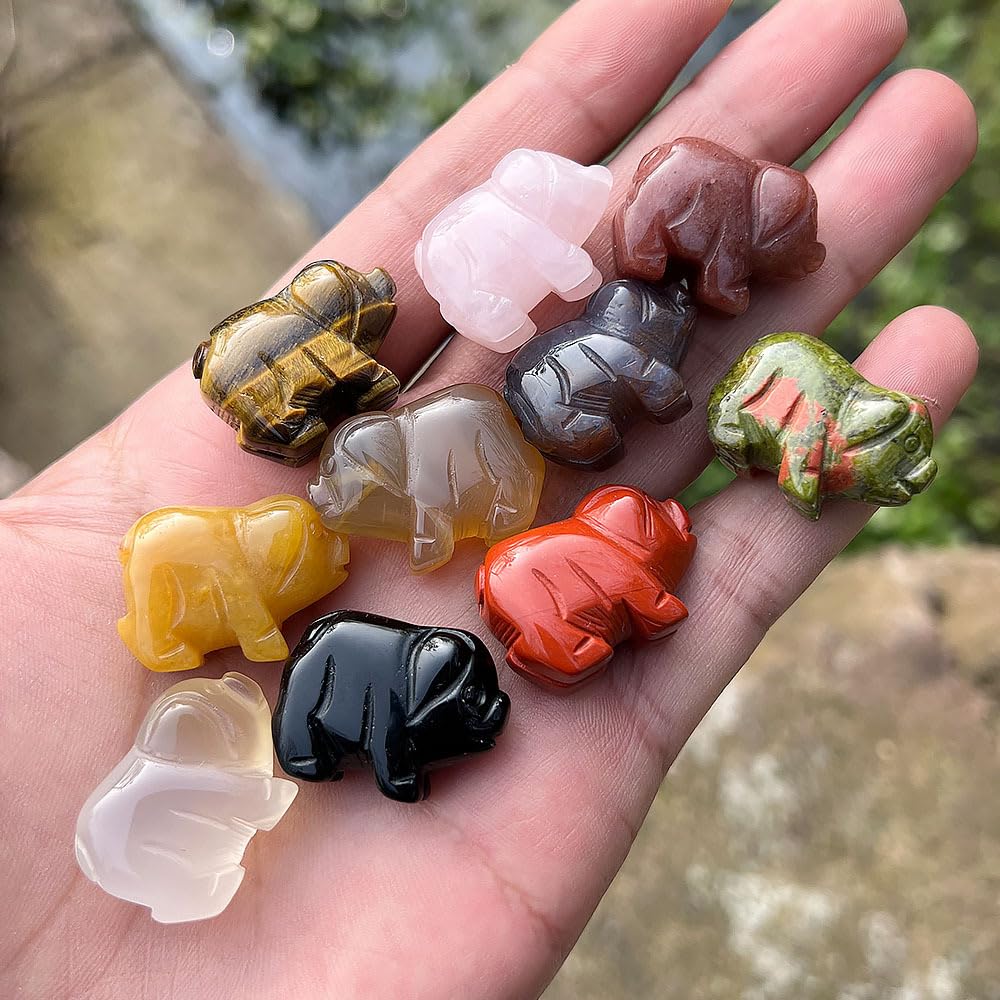 Amazon.co.jp: 天然クリスタル瑪瑙石彫刻豚ミニ動物置物 - 1インチ装飾