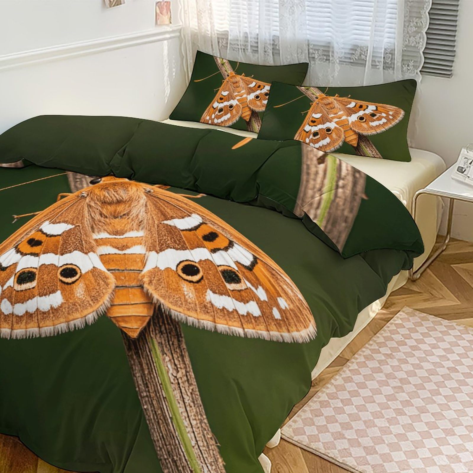 Parure de lit 3 pièces couette grand lit papillon nuit 259x228cm pour chambre et hôtel