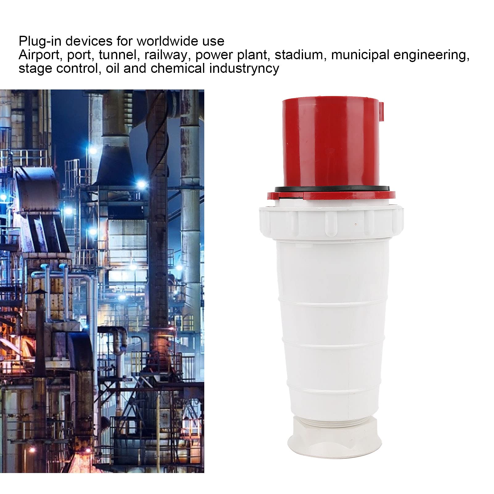 Prise Industrielle, Prise Murale, 380-415V 125A Connecteur Industriel 3P+N+E 5 Broches Prise D'alimentation IP67 étanche pour L'aviation Câbles d'alimentation