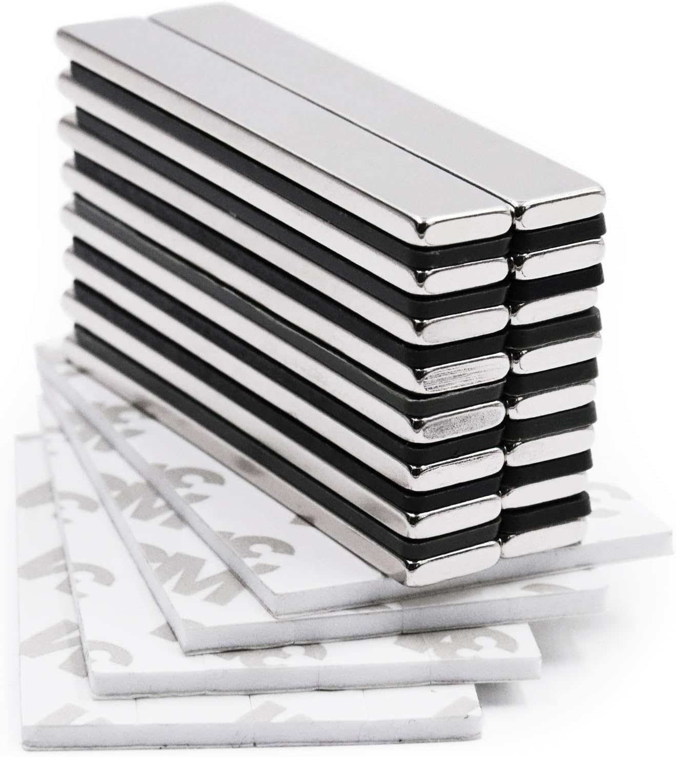 Neodymium N52 Bar Magnets (10 Pack) - Incredibly Powerful Adhesive Strength | Small, Thin Rectangular Metal Rare Earth Magnets (60 x 10 x 3 mm) | for Industrial, Hobby, Refrigerator & Craft Use