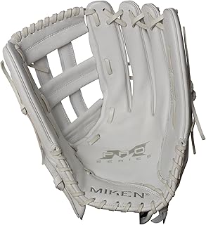 Miken PRO Series Fielding Glove 15 Inch, White, Right Throw (Worn on Left Hand)