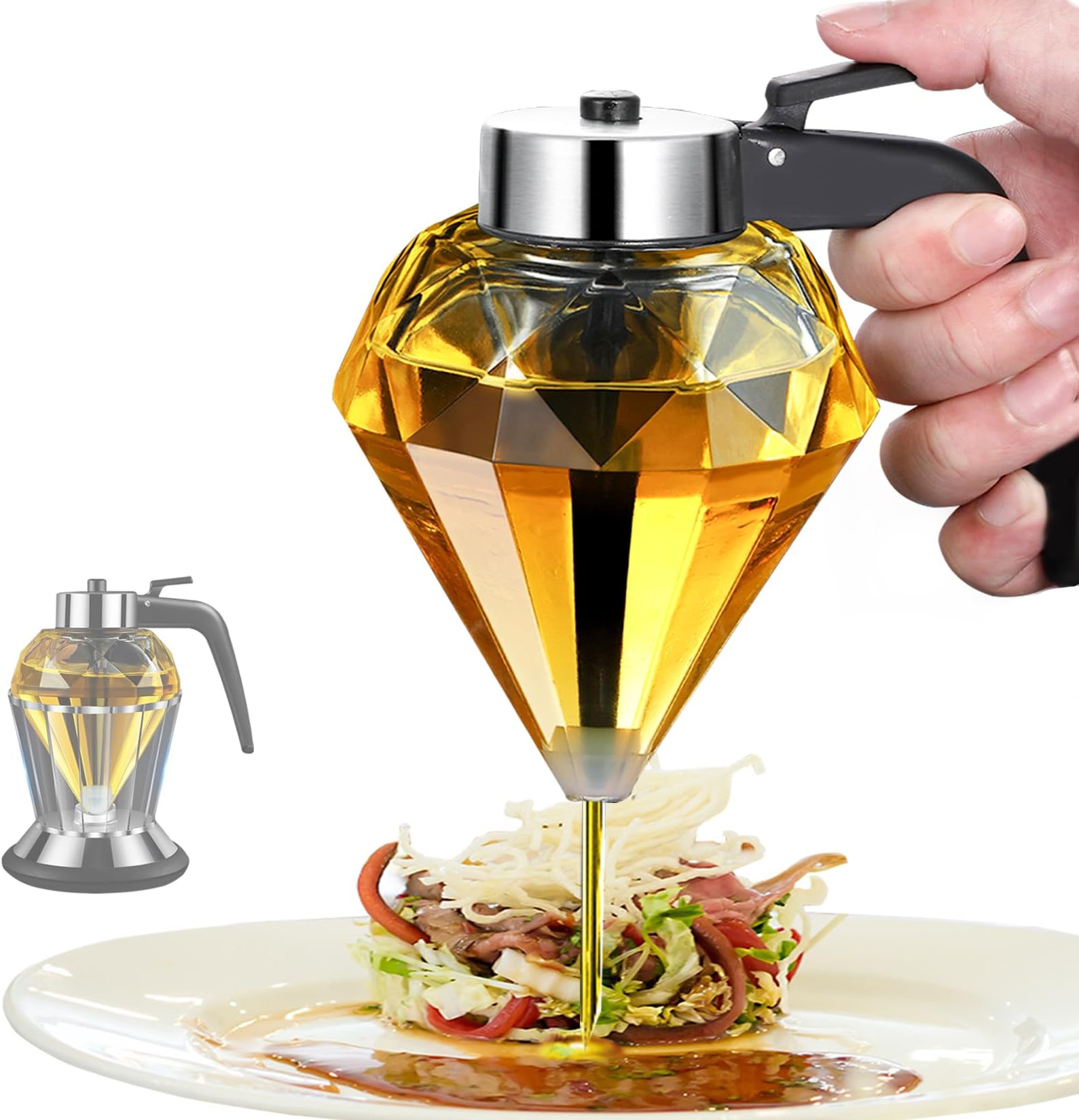 Keramik Ölspender Mit Holzdeckel - 220ml Für Sojasauce, Essig & Öl