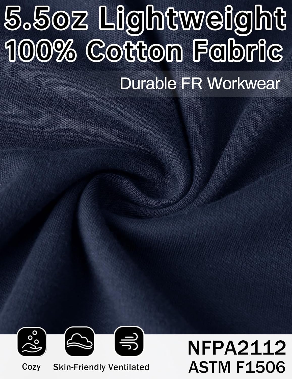 FR Shirts 5.5oz Cotton Long Sleeve Flame Resistant Welding Shirt