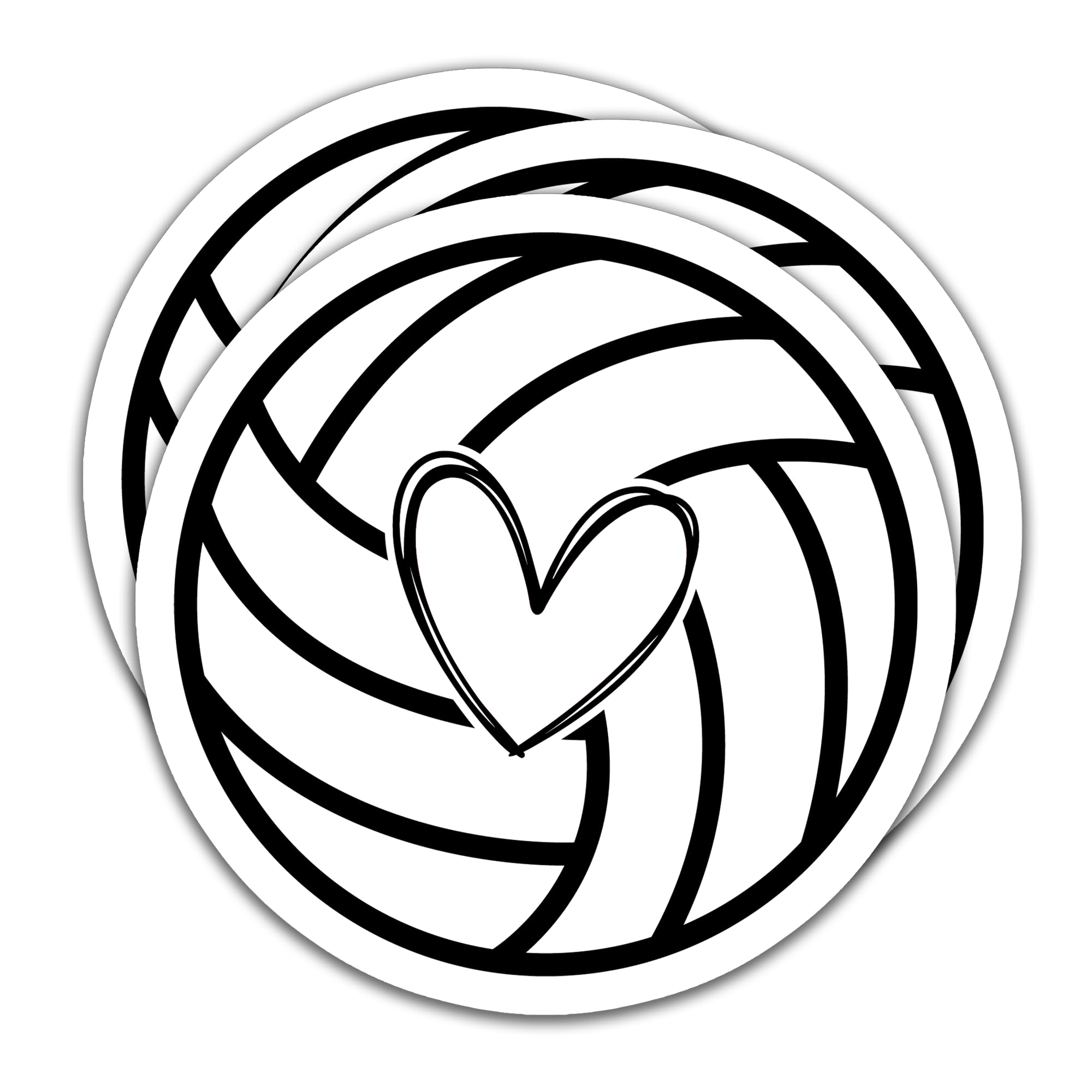 (3PCS) Volleyball Heart Stickers – Funny Waterproof Vinyl Decals for Laptops, Water Bottles, Tumblers, Scrapbooks – Volleyball Team Gift for Players,