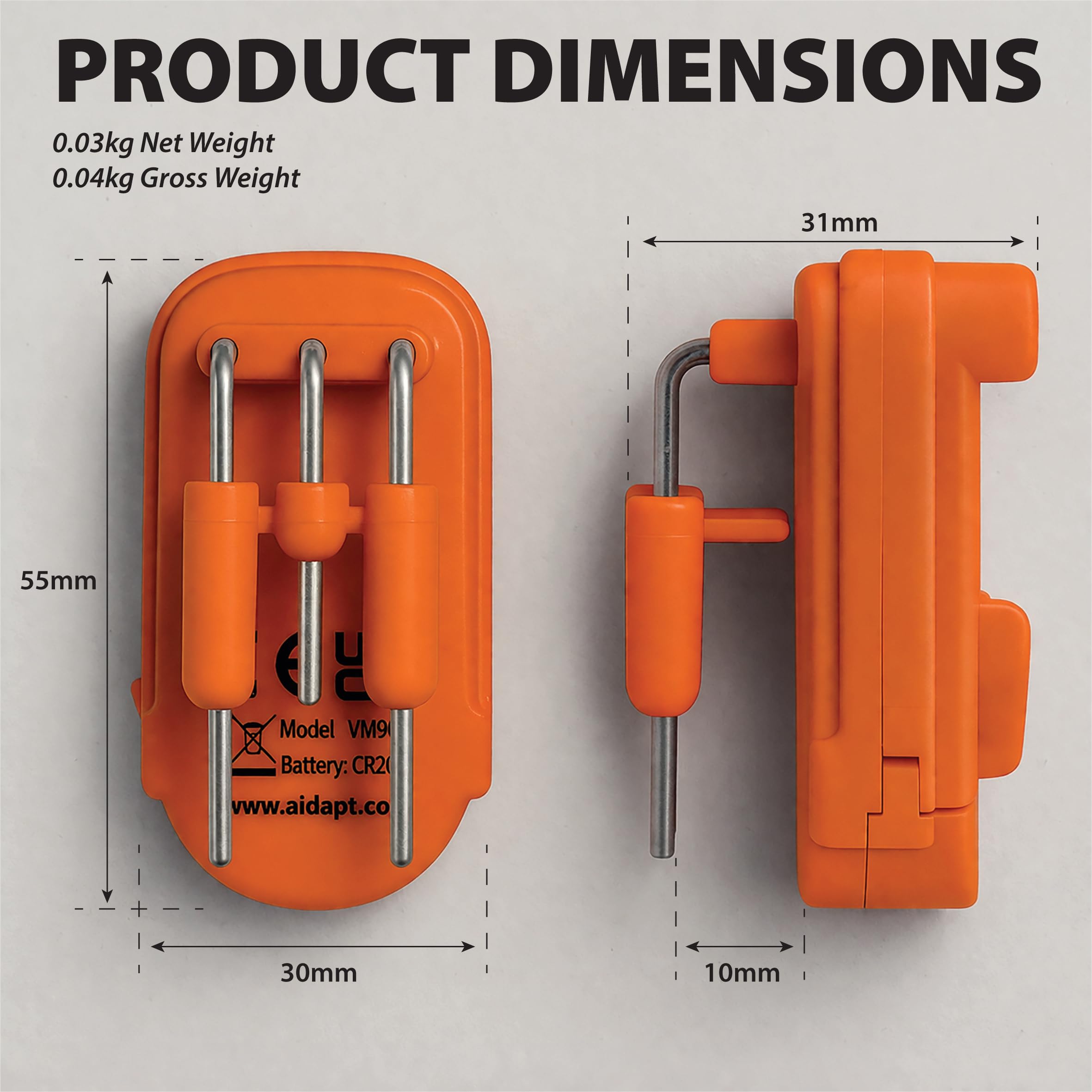 Aidapt Indicateur de niveau de liquide avec alarme vibrante sonore sonore pour signaler la tasse tasse tasse pleine pour une utilisation par les utilisateurs aveugles et malvoyants Orange