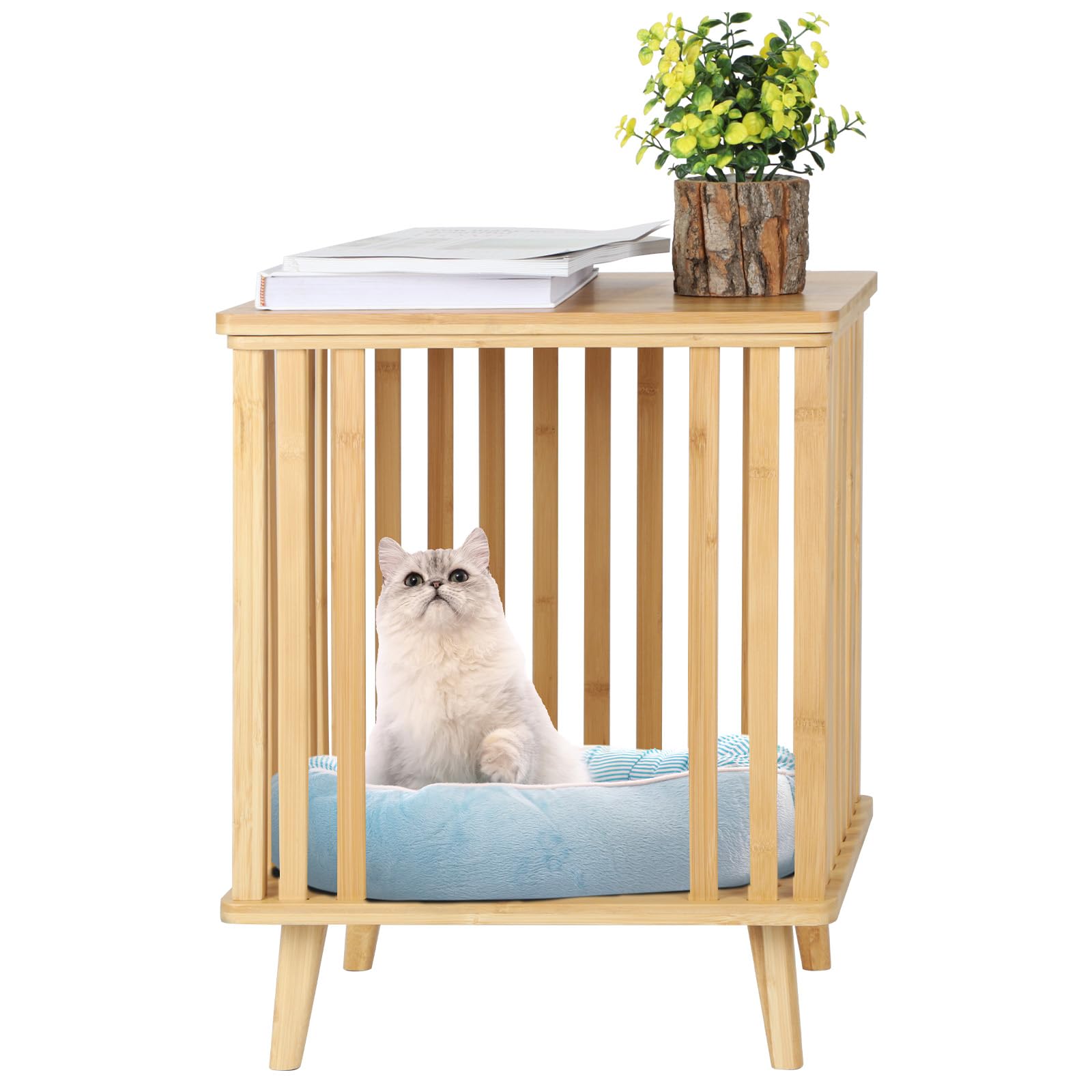NANANARDOSO Cat House，Wooden Kitten Condo ，End Table Cat Pet Bed Furniture for Livingroom Bedroom Home Decor
