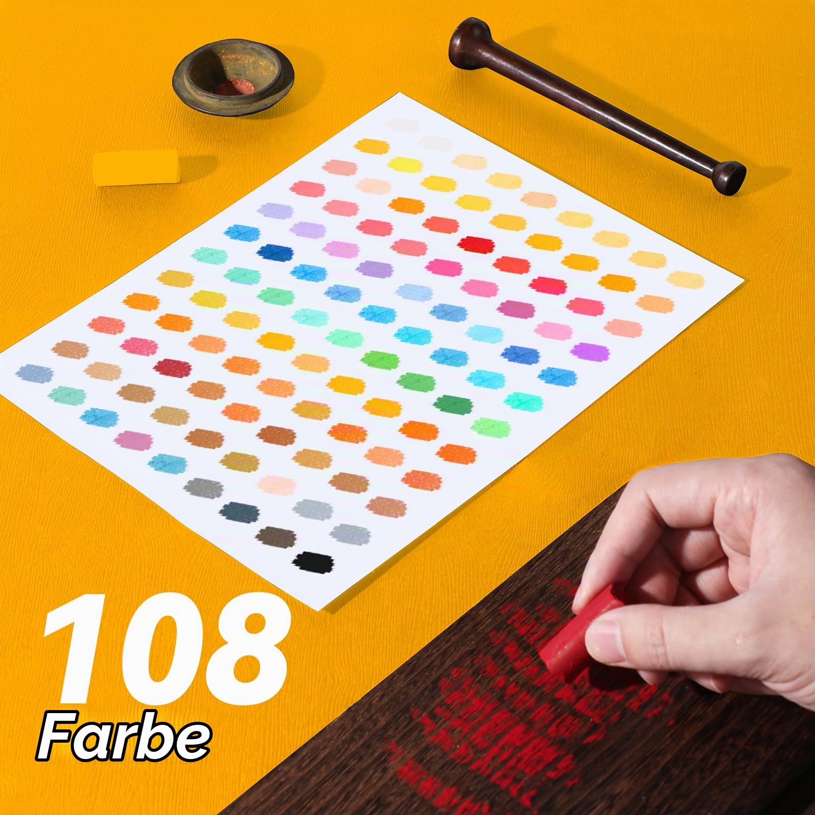 Paul Rubens Soft Pastels, 108 lebendige Farben Kreide Pastelle, feine Pigmente, glatte Striche, starke Farbkraft Pastelle für Künstler, Anfänger, Studenten