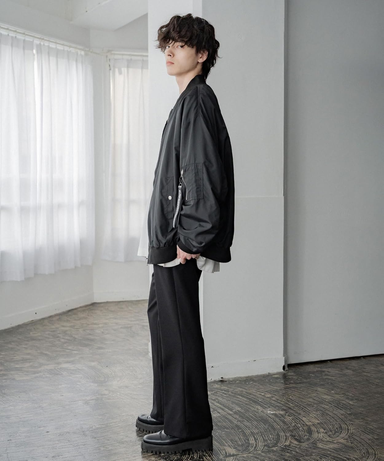 [ロッキーモンロー] ポリDEWSPO オーバーサイズMA-1フライトジャケット