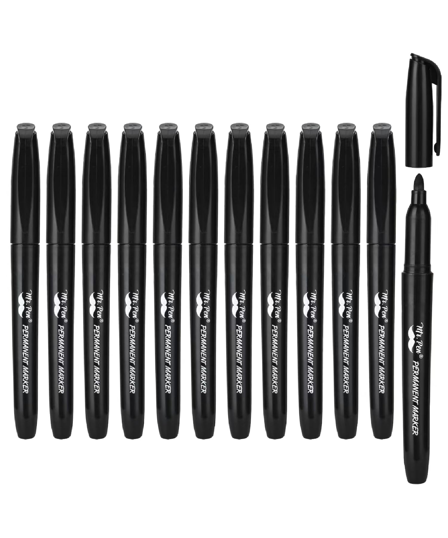 Mr. Pen- Permanent Markers, 12 Pack, Black, Fine Tip, Black Markers, Fine Tip Markers