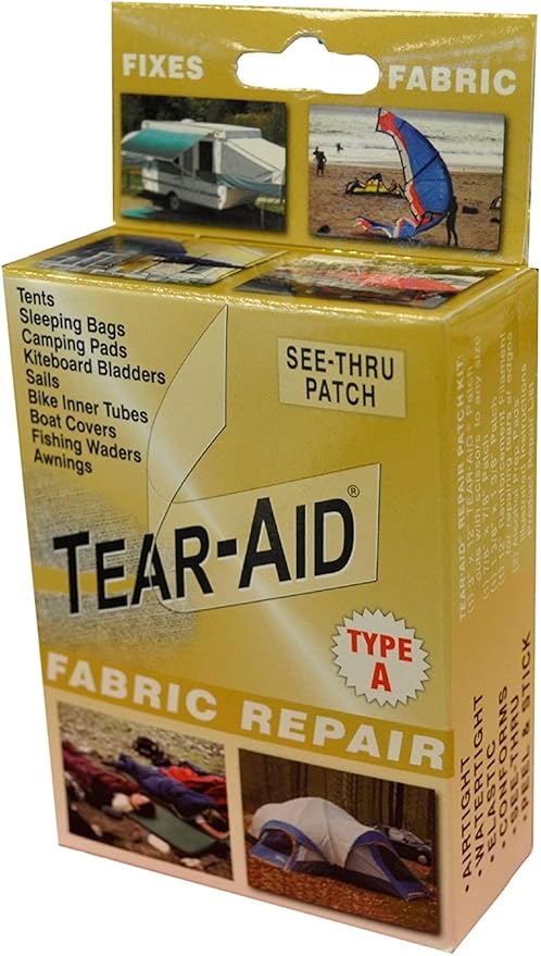 Tear-AID D-KIT-A01-100 Fabric Repair Kit, A, Clear