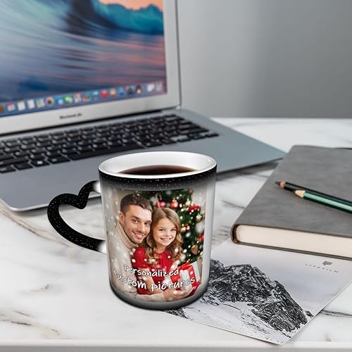 Miniatura 5 de Taza de café mágica personalizada 11oz personalizada con foto foto sensible al calor taza de café tazas cambiantes tazas mágicas personalizadasblack