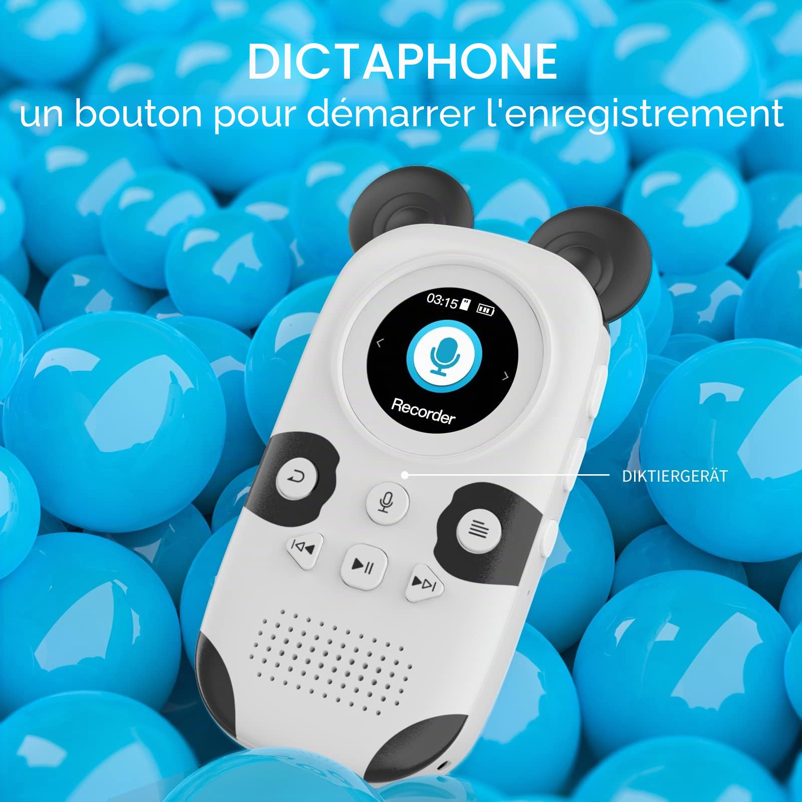Lecteur MP3 Enfants Bluetooth 5.0 64GB Radio FM Réveil Enregistrement