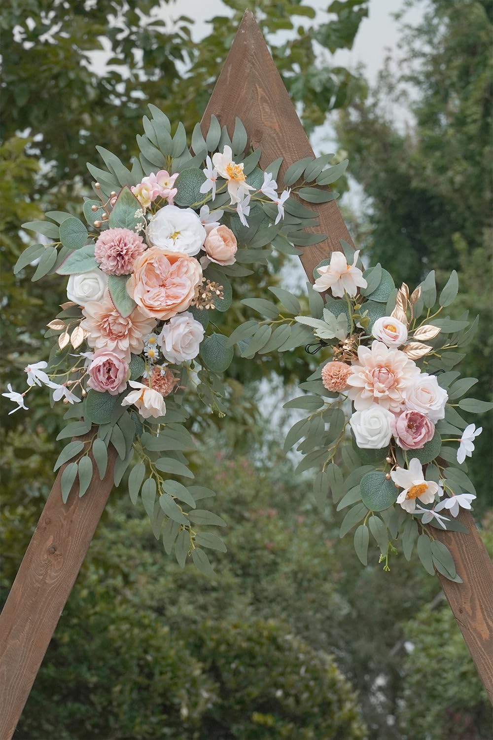 Faux Flower Swag Set of 2 for Wedding Welcome Signs Floral Swag Wedding Reception Ceremony Signs Decor (Champagne & Pink) image 5
