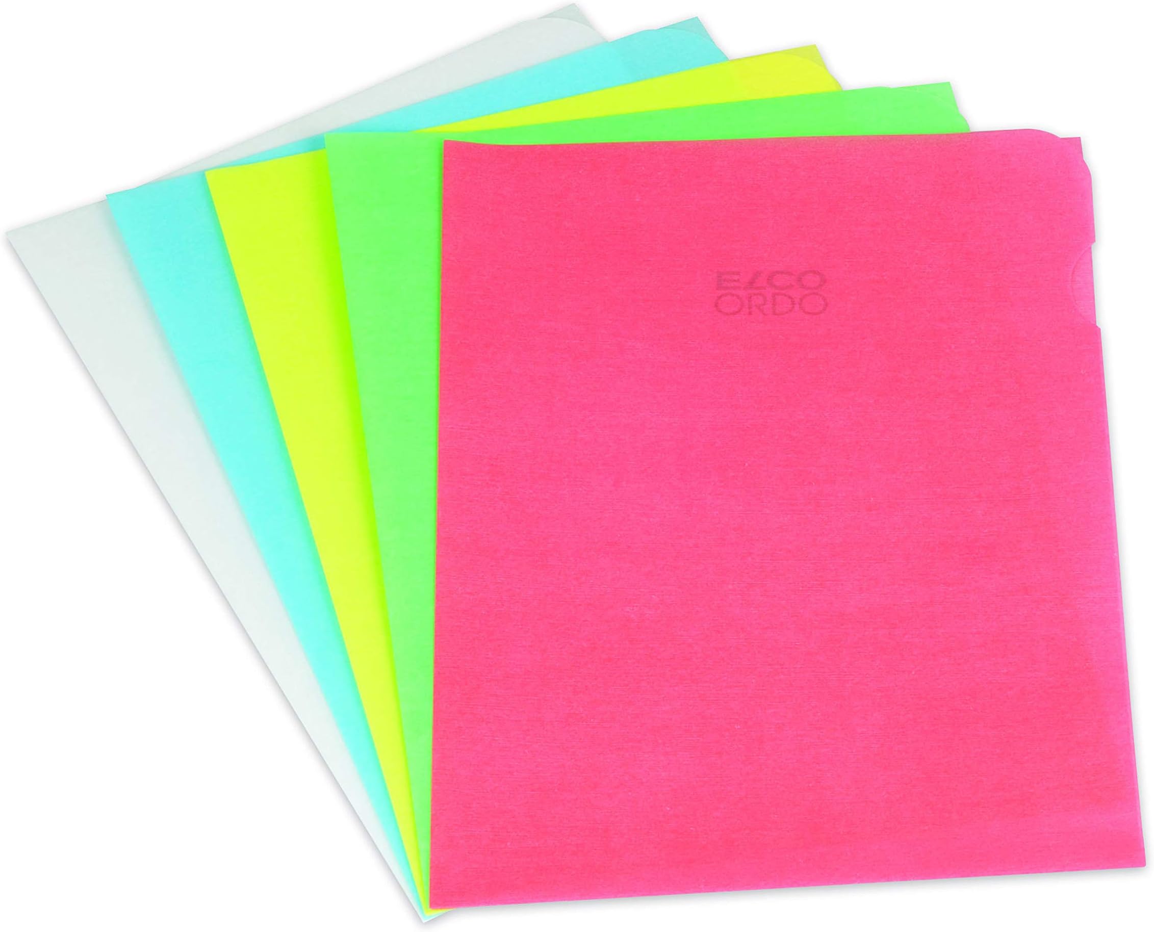 Ordo "Transparent" Paper Slip File - assorted colours - pack of 10