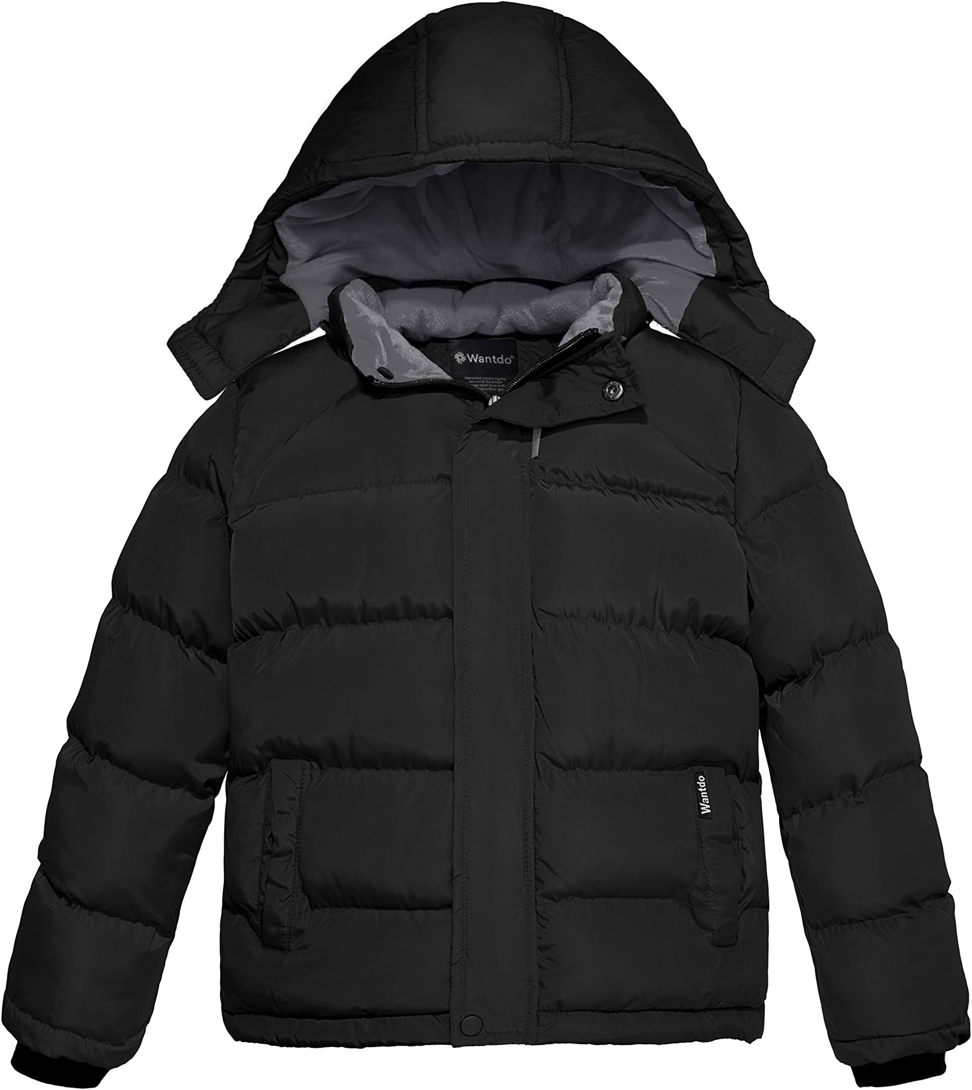 Boy's Fleece Winter Coat Waterproof Puffer Jacket Warm Winter Jackets with Hood