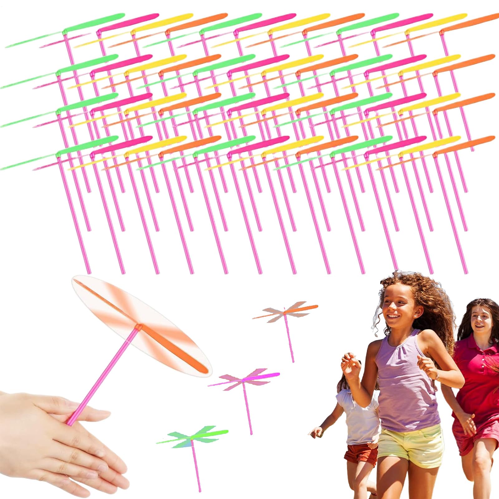 Flying Toys Kids - 30 Pieces Hand Helicopter Spinner Set, Interactive Propeller Flying Toy | for Boys Girls Outdoor Garden Beach Backyard School Lawn Party Favors Goodie Bag Fillers — view 9