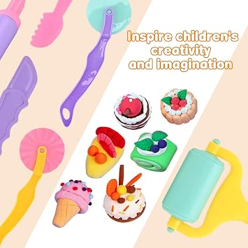 19Pcs Clay Dough Set, Dough Tools, Claydough Accessories | Clay Dough Cutters Clay Roller and Modeling Tools, Cultivate Hands-on Ability and Creativity (Random Colors)