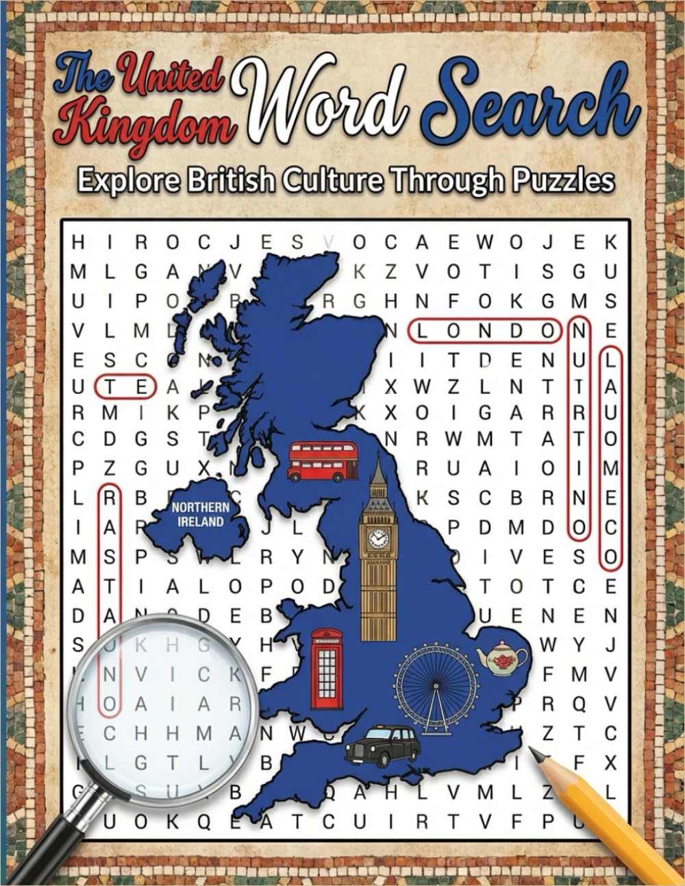 The United Kingdom Word Search: Large Print Puzzle Book About England, Scotland, Wales & Northern Ireland for Adults