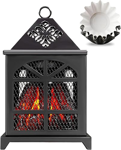 Calentador de cera derretida, calentador eléctrico 4 en 1 para cera perfumada, vela y aceite de fragancia, diseño de chimenea, material metálico,