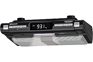 Jensen Modern Wireless Under Counter Radio CD Player with Bluetooth Music System and FM Radio