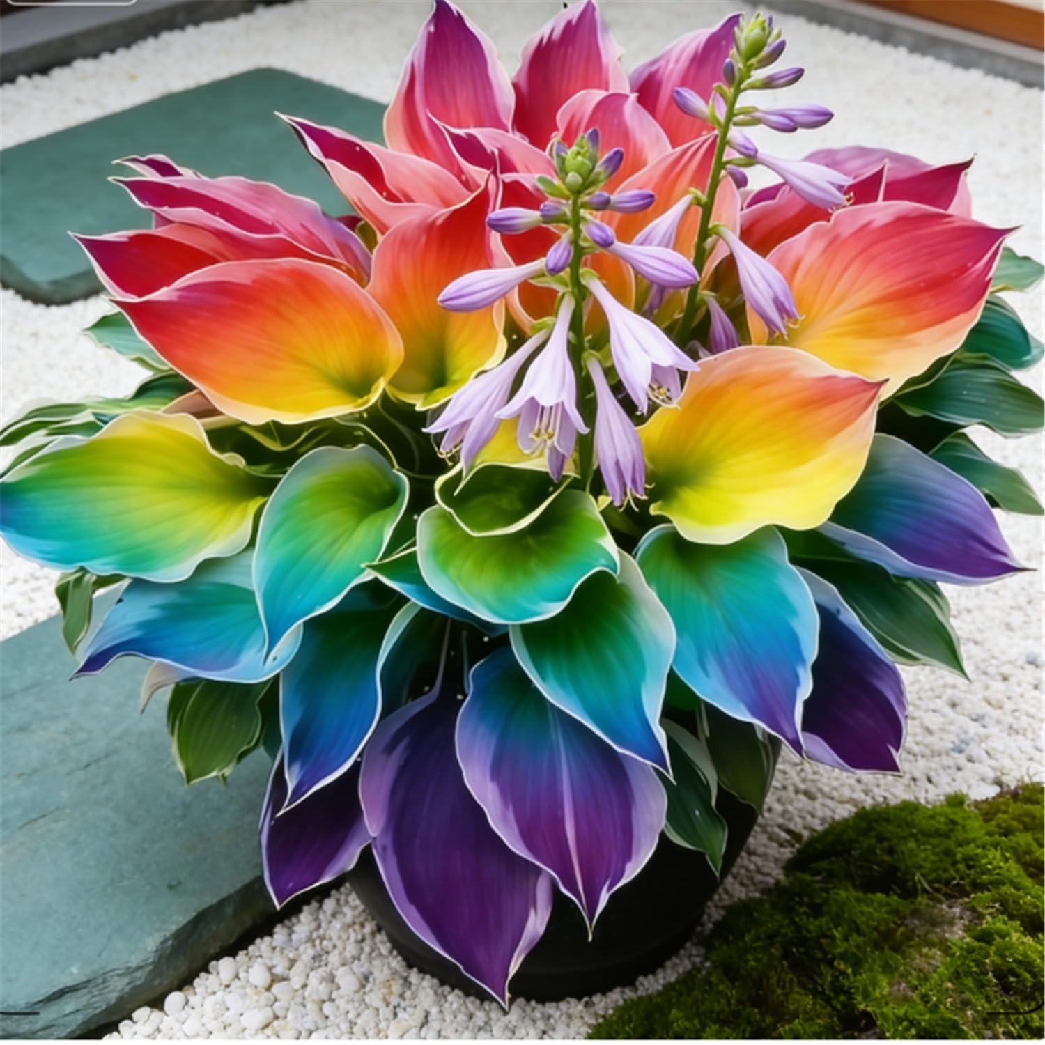 Variegated Hosta is Shade-Tolerant and Easy to Care for, Perfect for Landscaping in Gardens and Undergrowth, and Enjoyable Year-Round Hardy Perennial, Excellent Display-15 Bulbs-A