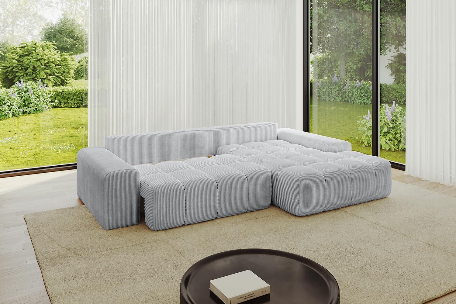 ALTDECOR Ecksofa mit Schlaffunktion L-Form ENSI-L 267x164x69 - Grau