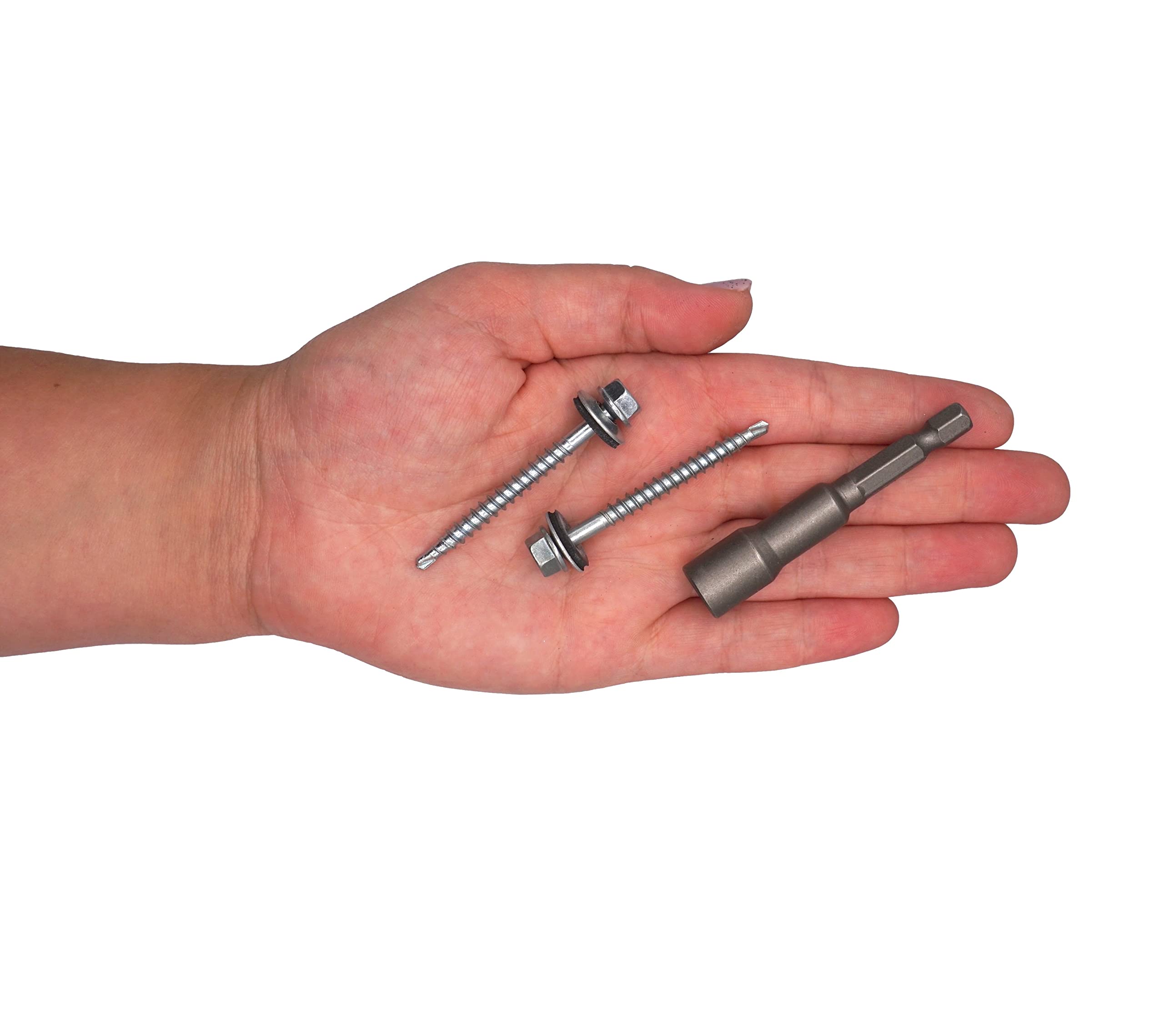 25 Viti Autofilettanti &Oslash;8x32mm - Testa Esagonale, Acciaio Zincato, Per Lamiera E Metallio, DIN7976