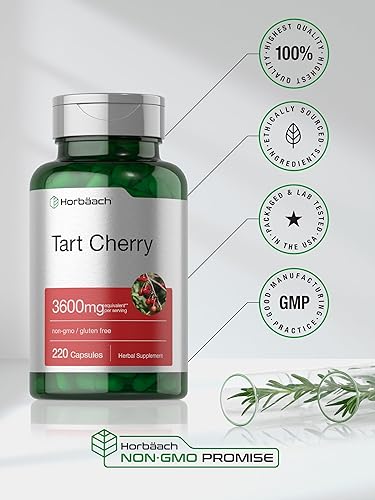 Miniatura 6 de Horbäach Cápsulas de extracto de cereza ácida  3600 mg  220 píldoras  Sin OMG, sin gluten  Suplemento herbario tradicional