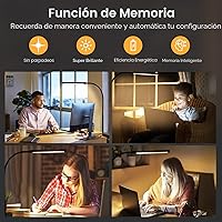 Vista 6 de Lámpara de escritorio LED con abrazadera, luces de clip para el cuidado de los ojos para el hogar y la oficina, 3 modos 10 niveles de brillo, cuello