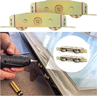 Sliding Door Rollers Replacement for Smooth Operation 1-1/4 Inch Stainless Steel Wheels for Sliding Glass Doors, Easy Adjustable Design, 2 Pack
