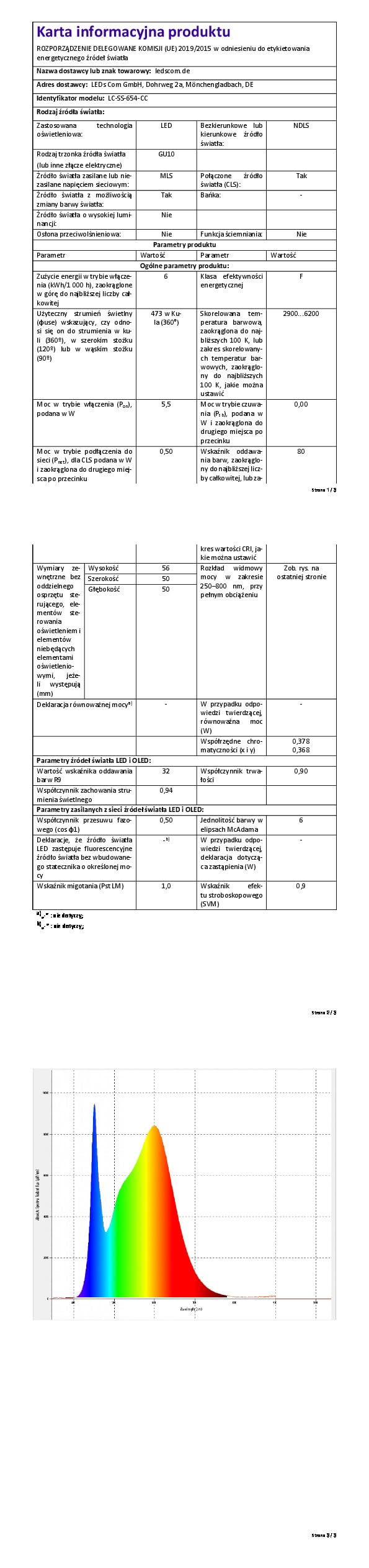 ledscom.de 2 spoty ścienne WAIKA, jednopłomienne, z przełącznikiem, GU10, biały mat, w zestawie z lampą LED Smart Home RGBW GU10, 5.41W, 473lm
