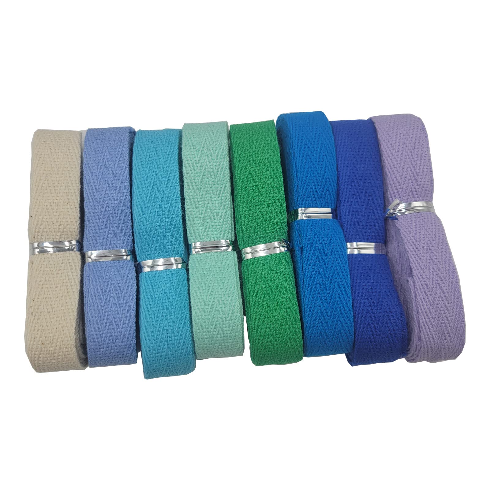 Cinta de espiga de 5/8 pulgadas, 25 colores mezclados, 50 yardas, cinta de sarga de algodón, cinta de bies natural para costura, encuadernación, envoltura de regalos, manualidades, costura