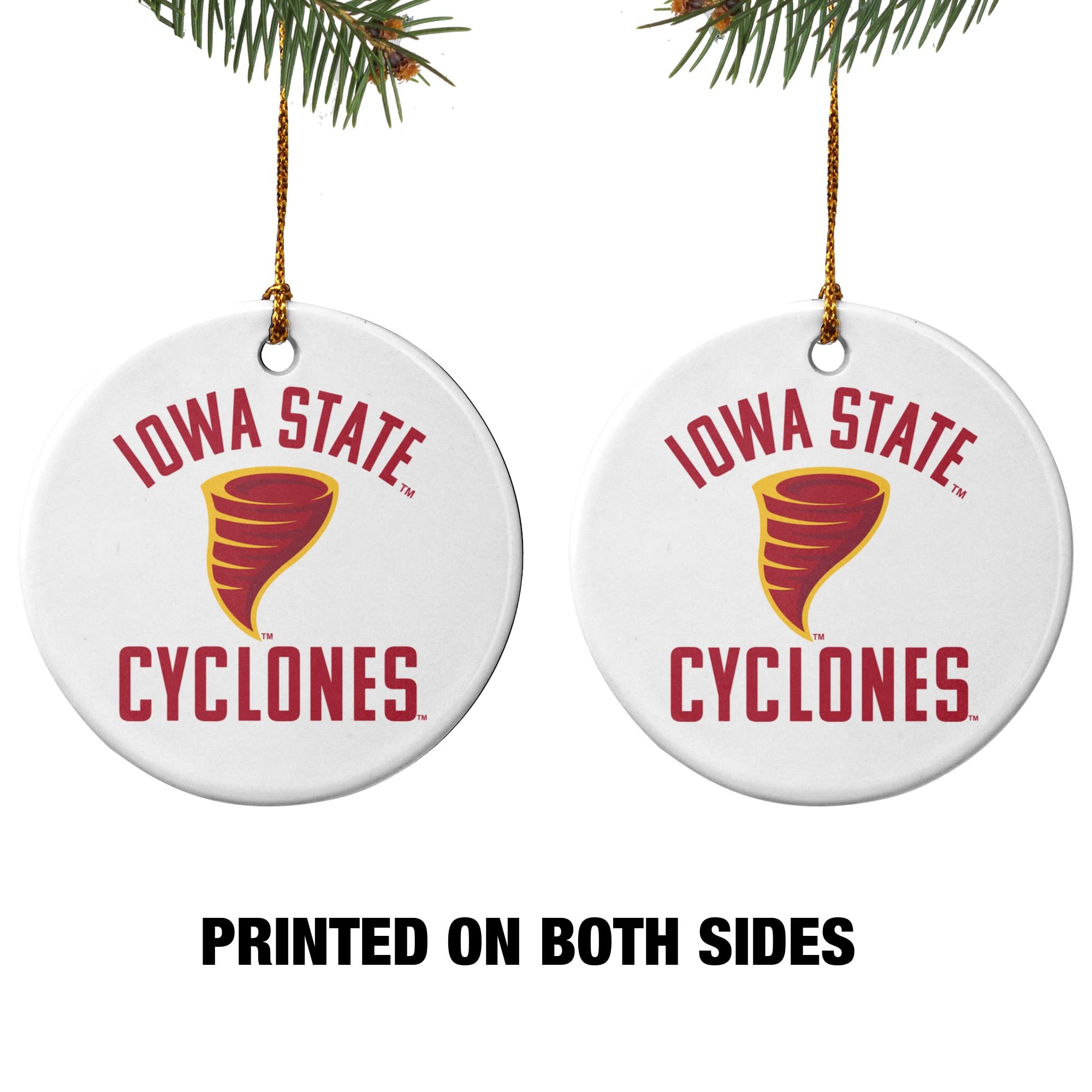 GRAPHICS & MORE Iowa State University Secondary Porcelain Holiday Christmas Tree Ornament - 2.8