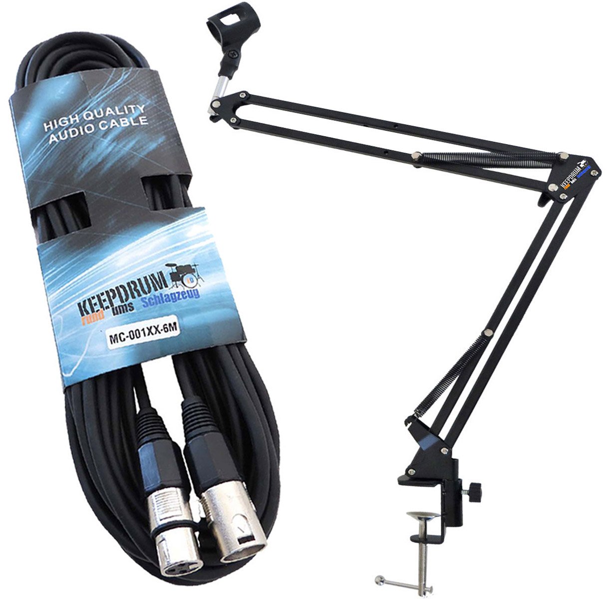 Keepdrum NB35 Bras articulé avec câble micro XLR 6 m