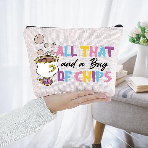Miniatura 6 de BWWKTOP Bolsa de maquillaje Mrs. Potts And Chip Beauty Beast Inspired Gifts All That And A Bag of Chips Chip Merchandise, Bolsa De Chips, Bolsa